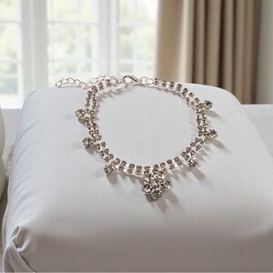 Chloe Glam Silver-tone Crystal Sparkle Rhinestone Dangle Ankle Bracelet Anklet